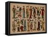 Cutout Paper Dolls, Neuruppiner Bilderbogen, C.1910-null-Framed Stretched Canvas