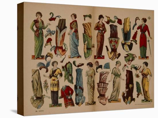 Cutout Paper Dolls, Neuruppiner Bilderbogen, C.1910-null-Stretched Canvas