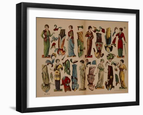 Cutout Paper Dolls, Neuruppiner Bilderbogen, C.1910-null-Framed Giclee Print