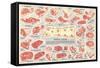 Cuts of Beef Chart-null-Framed Stretched Canvas