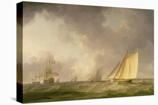 Cutter Close Hauled in a Fresh Breeze, with Other Shipping, C.1750-Charles Brooking-Stretched Canvas