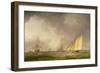 Cutter Close Hauled in a Fresh Breeze, with Other Shipping, C.1750-Charles Brooking-Framed Giclee Print
