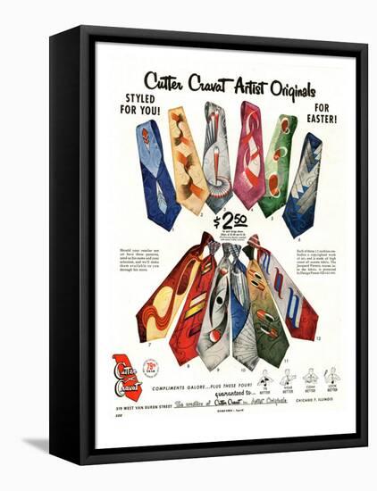 Cutter Cravat, Magazine Advertisement, USA, 1950-null-Framed Stretched Canvas