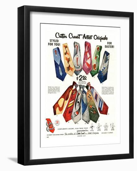 Cutter Cravat, Magazine Advertisement, USA, 1950-null-Framed Giclee Print