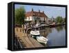 Cutter Inn, River Ouse, Ely, Cambridgeshire, England, United Kingdom, Europe-Ken Gillham-Framed Stretched Canvas