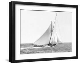 Cutter sailing on the ocean, 1910-null-Framed Art Print