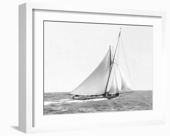 Cutter sailing on the ocean, 1910-null-Framed Art Print