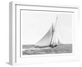 Cutter sailing on the ocean, 1910-null-Framed Art Print