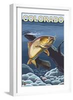 Cutthroat Trout Fishing - Colorado-Lantern Press-Framed Art Print