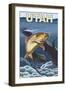 Cutthroat Trout Fishing - Utah-Lantern Press-Framed Art Print