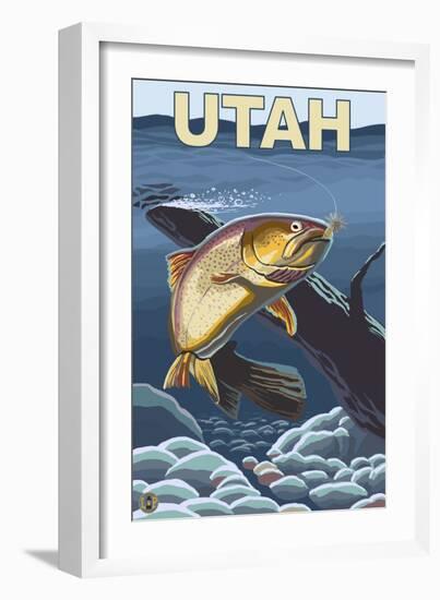 Cutthroat Trout Fishing - Utah-Lantern Press-Framed Art Print