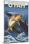 Cutthroat Trout Fishing - Utah-Lantern Press-Mounted Art Print