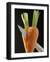 Cutting a Carrot in Half with a Knife-Vladimir Shulevsky-Framed Photographic Print