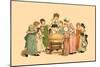 Cutting and Sharing-Kate Greenaway-Mounted Art Print