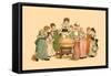 Cutting and Sharing-Kate Greenaway-Framed Stretched Canvas