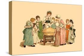 Cutting and Sharing-Kate Greenaway-Stretched Canvas