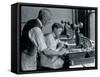 Cutting Dies in an Embossing Shop-Lewis Wickes Hine-Framed Stretched Canvas