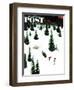 "Cutting Down the Tree" Saturday Evening Post Cover, December 17, 1955-John Clymer-Framed Giclee Print