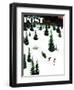 "Cutting Down the Tree" Saturday Evening Post Cover, December 17, 1955-John Clymer-Framed Giclee Print