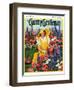 "Cutting Flowers from Her Garden," Country Gentleman Cover, August 1, 1933-Carolyn Haywood-Framed Giclee Print