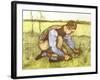 Cutting Grass with Sickle, 1881-Vincent van Gogh-Framed Giclee Print