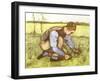 Cutting Grass with Sickle, 1881-Vincent van Gogh-Framed Giclee Print