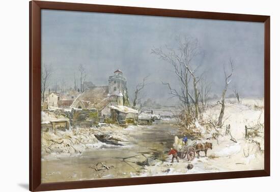 Cutting Ice for the Icehouse-Charles Brooke Branwhite-Framed Giclee Print