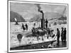 Cutting Ice on the St Lawrence River, Canada, Using a Steam-Powered Saw, 1894-null-Mounted Giclee Print