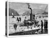 Cutting Ice on the St Lawrence River, Canada, Using a Steam-Powered Saw, 1894-null-Stretched Canvas