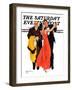 "Cutting In," Saturday Evening Post Cover, December 7, 1935-R.J. Cavaliere-Framed Premium Giclee Print