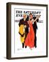 "Cutting In," Saturday Evening Post Cover, December 7, 1935-R.J. Cavaliere-Framed Giclee Print