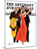 "Cutting In," Saturday Evening Post Cover, December 7, 1935-R.J. Cavaliere-Mounted Giclee Print