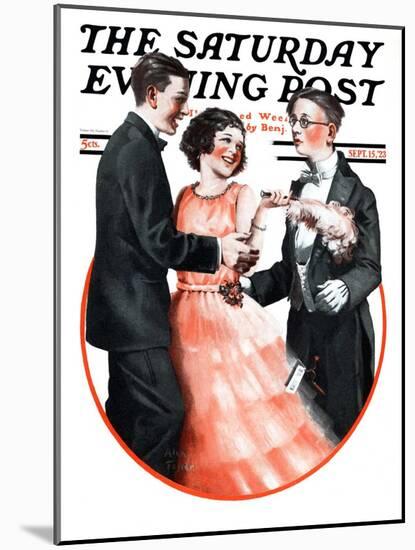 "Cutting In," Saturday Evening Post Cover, September 15, 1923-Alan Foster-Mounted Giclee Print