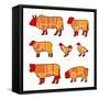 Cutting Meat-Goran Benisek-Framed Stretched Canvas