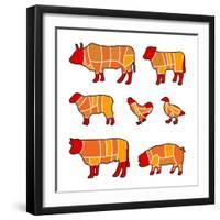 Cutting Meat-Goran Benisek-Framed Premium Giclee Print