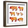 Cutting Meat-Goran Benisek-Framed Art Print