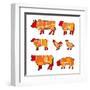 Cutting Meat-Goran Benisek-Framed Art Print