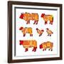 Cutting Meat-Goran Benisek-Framed Art Print