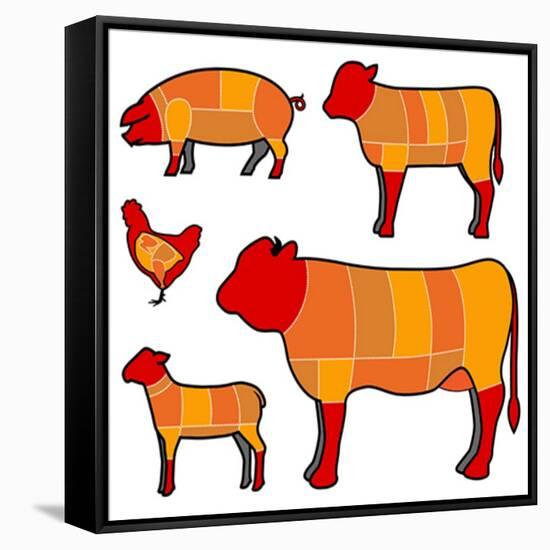 Cutting Meat-skocko-Framed Stretched Canvas