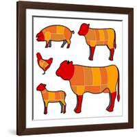 Cutting Meat-skocko-Framed Art Print