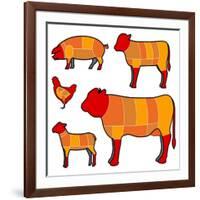 Cutting Meat-skocko-Framed Art Print