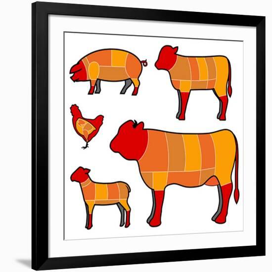 Cutting Meat-skocko-Framed Art Print