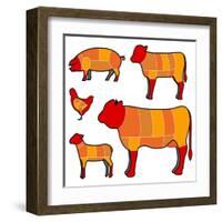 Cutting Meat-skocko-Framed Art Print