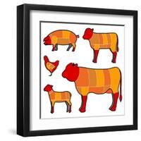 Cutting Meat-skocko-Framed Art Print