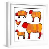 Cutting Meat-skocko-Framed Art Print