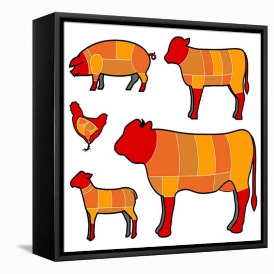 Cutting Meat-skocko-Framed Stretched Canvas
