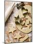 Cutting Out Heart-Shaped and Star-Shaped Biscuits-null-Mounted Photographic Print