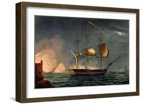 Cutting out of the Hermione from the Harbour of Porto Cavallo, October 25th 1799-Thomas Whitcombe-Framed Giclee Print