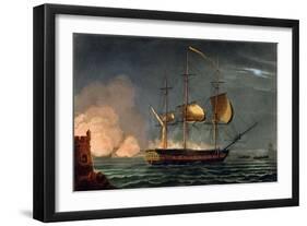 Cutting out of the Hermione from the Harbour of Porto Cavallo, October 25th 1799-Thomas Whitcombe-Framed Giclee Print