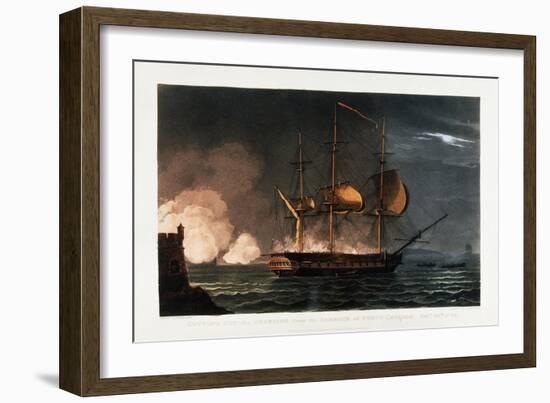 Cutting Out the Hermoine from the Harbour of Porto Cavailo-Thomas Whitcombe-Framed Giclee Print